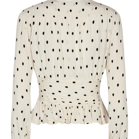 ROTATE by Birger Christensen Tracy Long Sleeve Polka Dot Top - Picture 4 of 11
